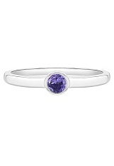 very nice silver cz February baby birthstone ring
